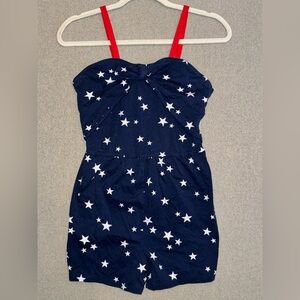 Carter's size 14 blue Starry Kids Romper with Red Straps